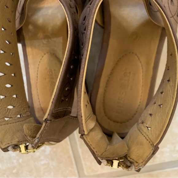 🔥 BUSSOLA LEATHER zip back brown sandals women’s size 37 7 -  7.5 - Picture 6 of 15